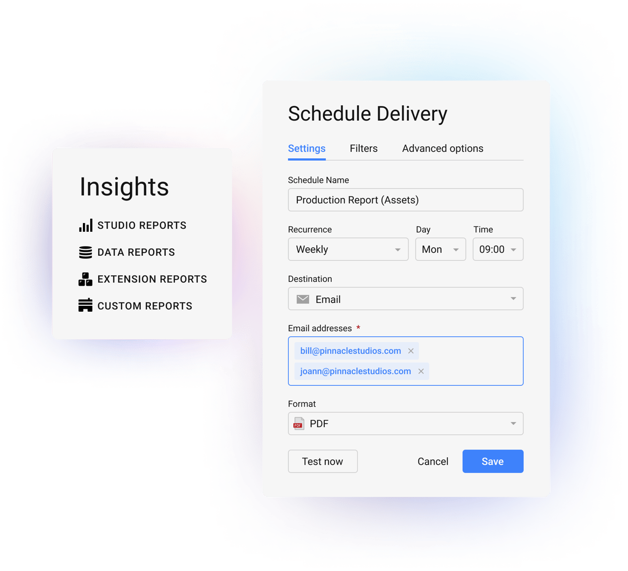 Dashboard and Scheduled Delivery