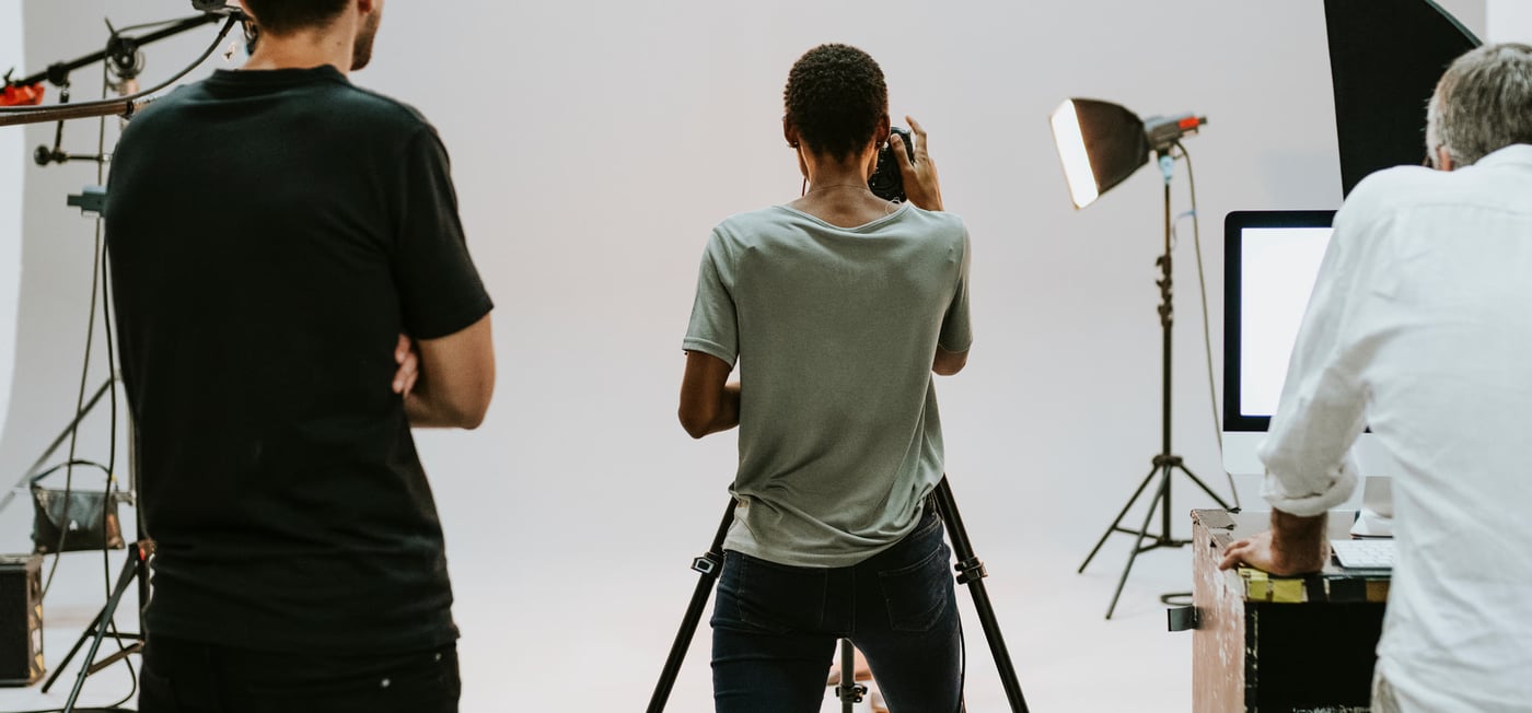 Studio crew running a shoot together