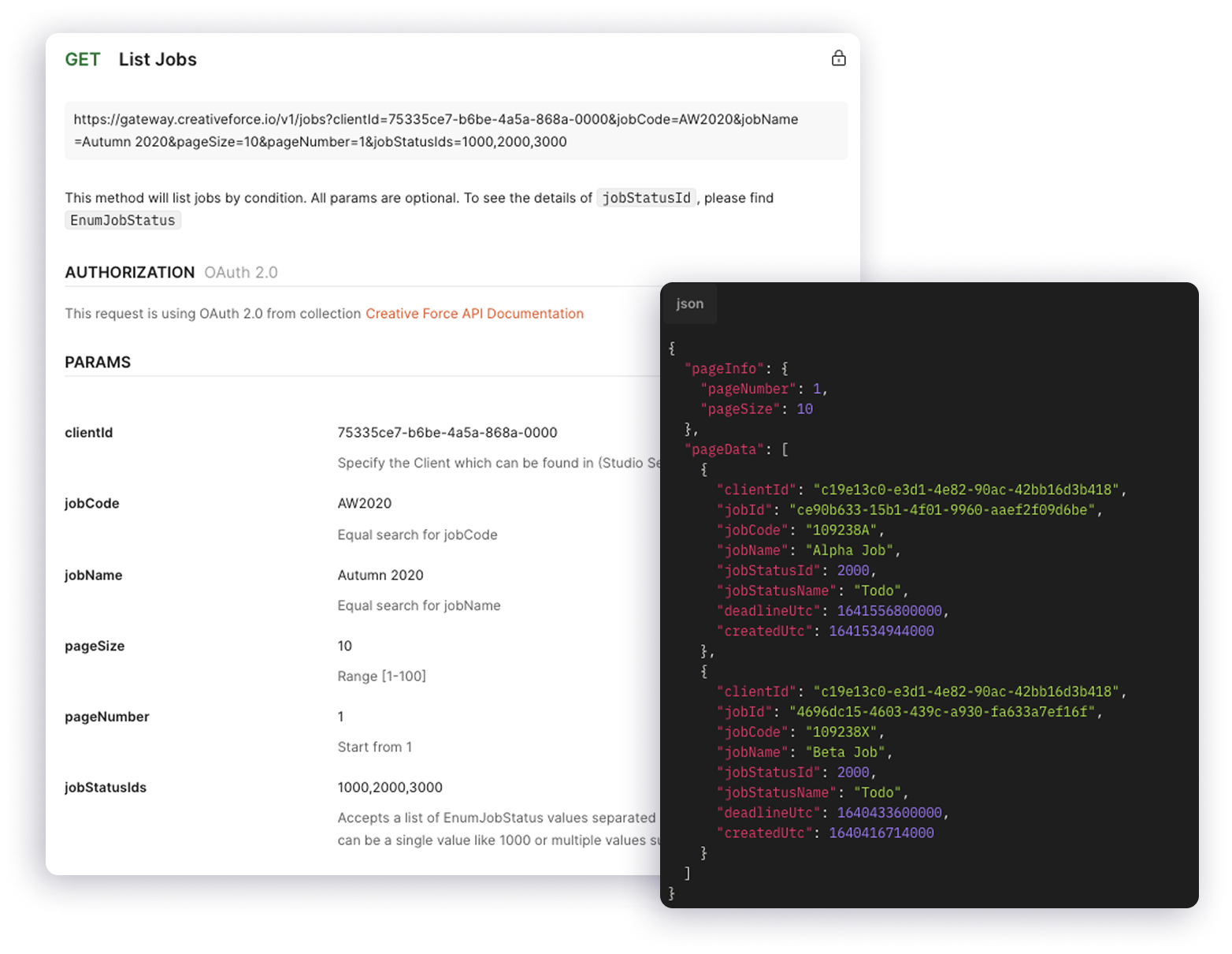 Filter Jobs by Status
