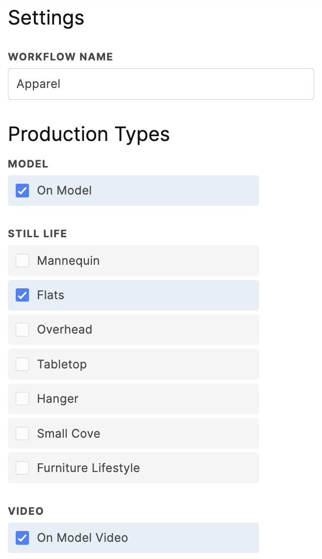 Production Types