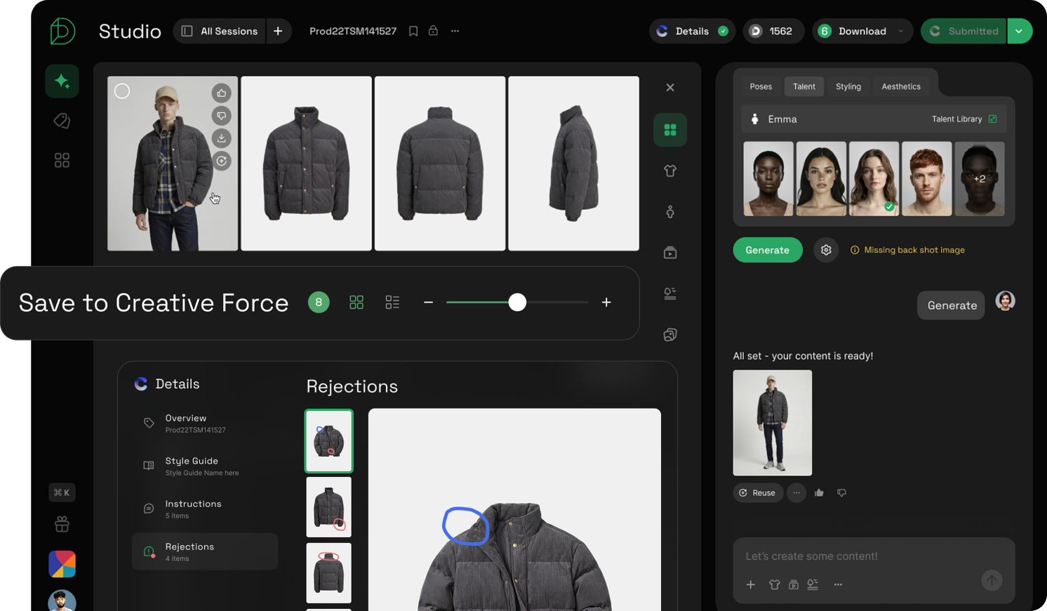 Dreem running as a step inside a Creative Force workflow