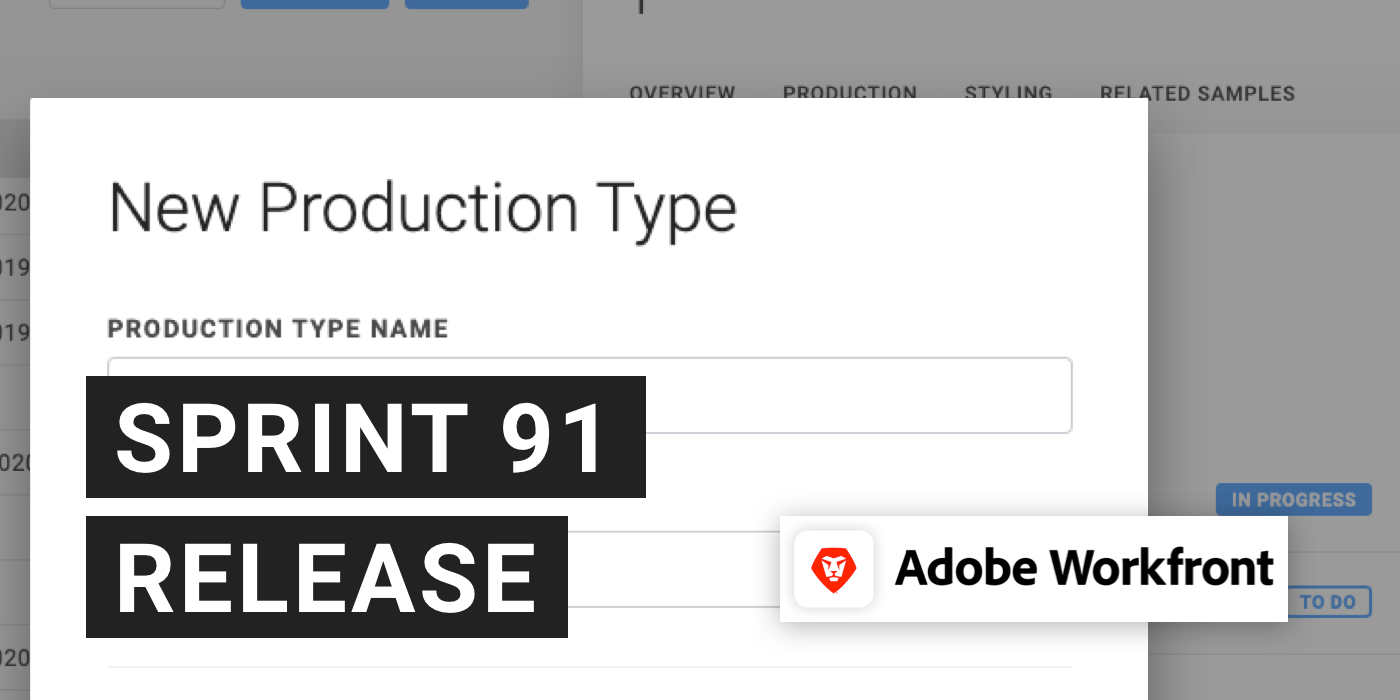 Custom Production Types » Creative Force Sprint 91 Release Notes