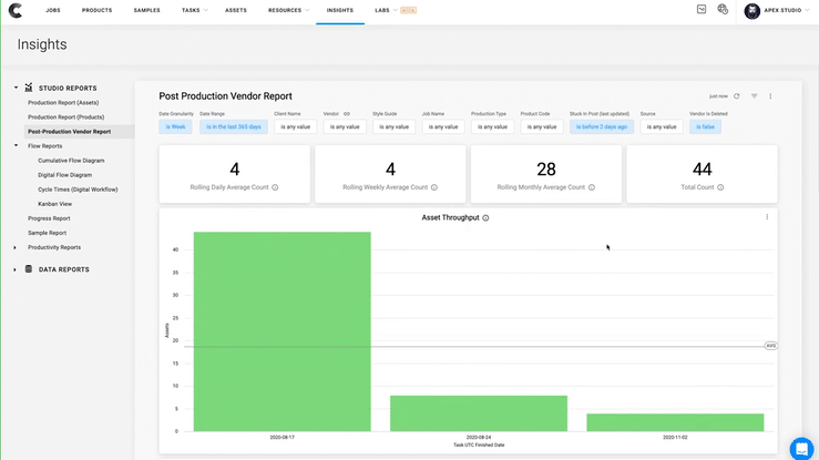 Post-production Vendor Report